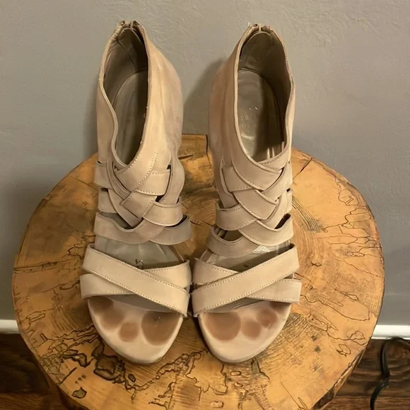 Stuart Weitzman Nude woven platform sandals 8.5 - Picture 3 of 7